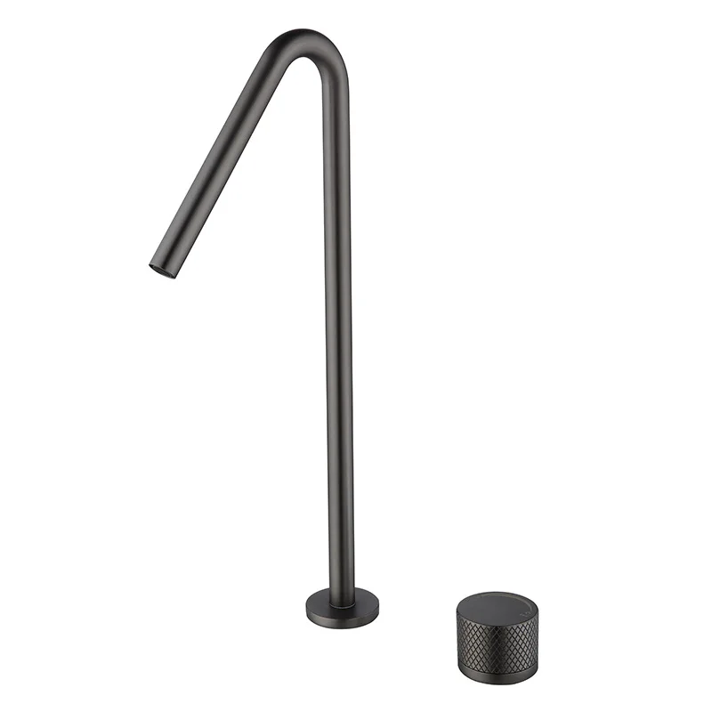 

Hotel apartment simple plus height split double hole wash basin faucet hot and cold basin faucet FT2503