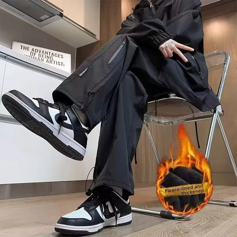 

Новые мужские повседневные брюки 2025 года в американском стиле для осени и зимы, для горного туризма, свободные, прямого кроя, модные спортивные длинные брюки