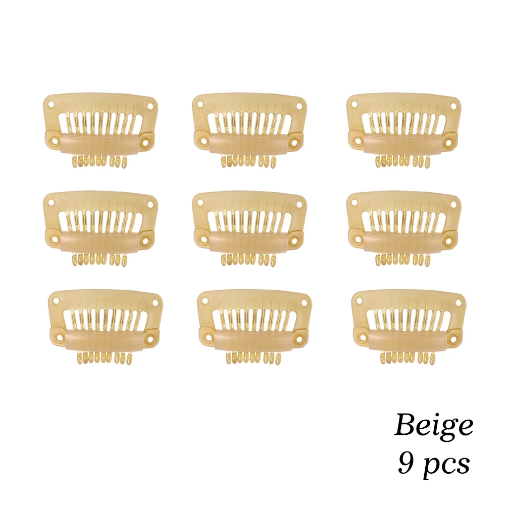 32mm Black Plastic Wig Clips, Snap Clips for Hair Extensions