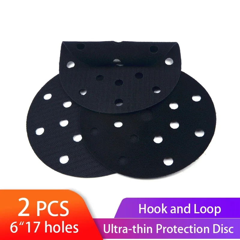 2Pcs Hook and Loop Ultra-thin Surface Protection Disc 6 inch 17 holes 150mm for Protection Polishing and Grinding