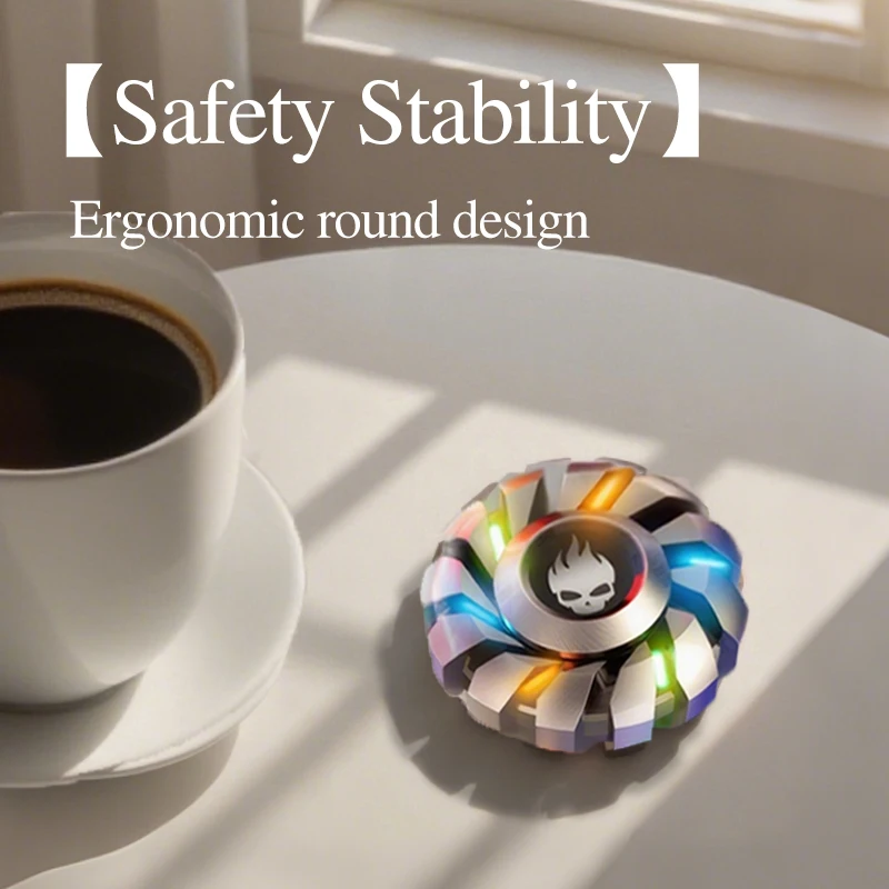 Jouet edc fidget Spinner lumineux tout en métal – Mini ensemble gyroscopique intelligent pour soulager le stress et la mise au point, cadeau pour adultes et enfants