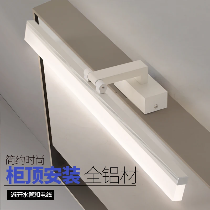 Cermin lampu kepala kabinet A9L, cermin kamar mandi, kabinet kamar mandi, cermin rias LED aluminium stainless tanpa paku