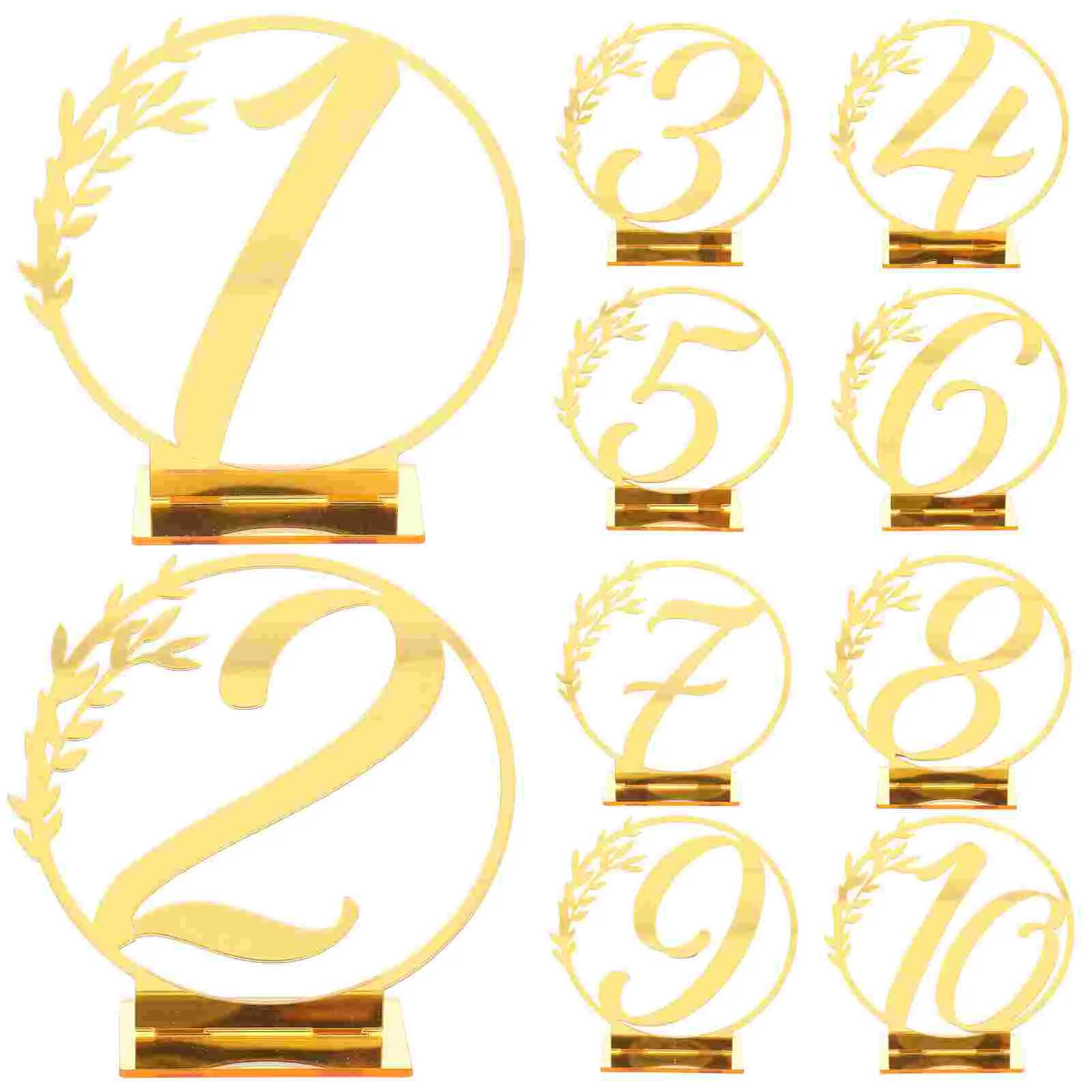 

10 Pcs Decor Table Number Plate Round Kitchen Wedding Accessory Decorations Acrylic