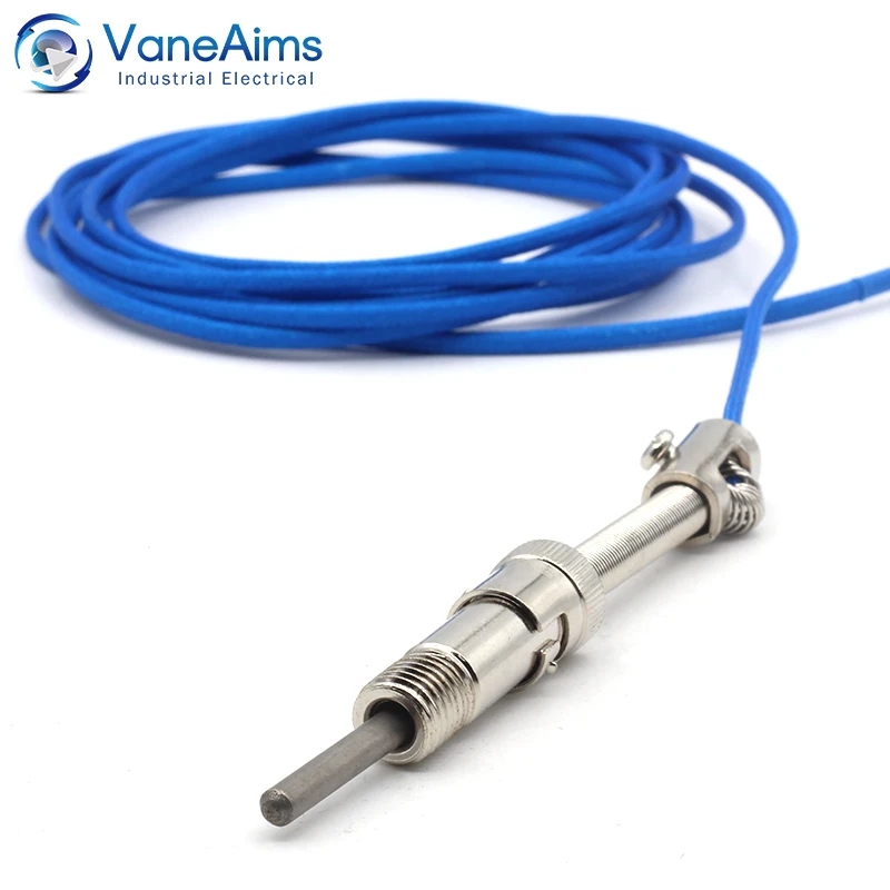 Compression Spring Thermocouple M12 VaneAims K J PT100 Type Metal Temperature Sensor 0.5m 1m 2m 3m for Temperature Controller