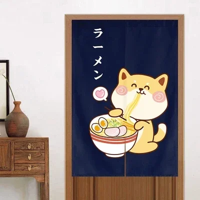 Ramen Cartoon Fabric Hanging Curtain Partition Restaurant Bar Food Snack Shop Kitchen Noren Door Curtain