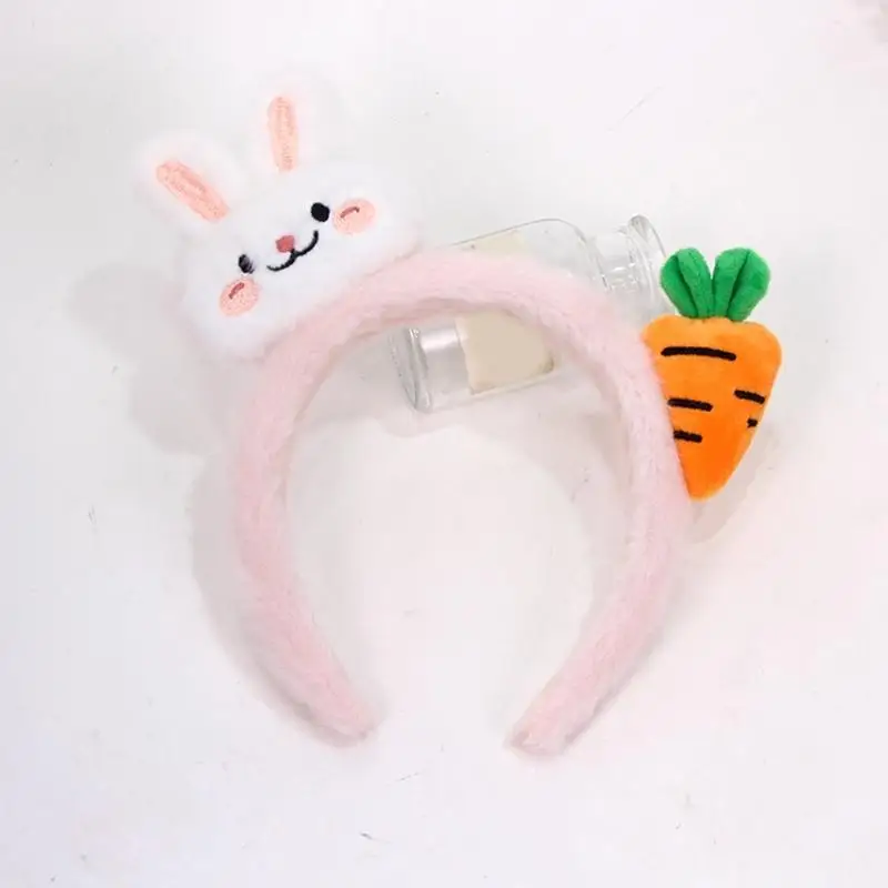 652F إكسسوار شعر الأرنب والجزر المرح، عصابات رأس من القطيفة الناعمة للأطفال والحفلات التنكرية والاستخدام اليومي