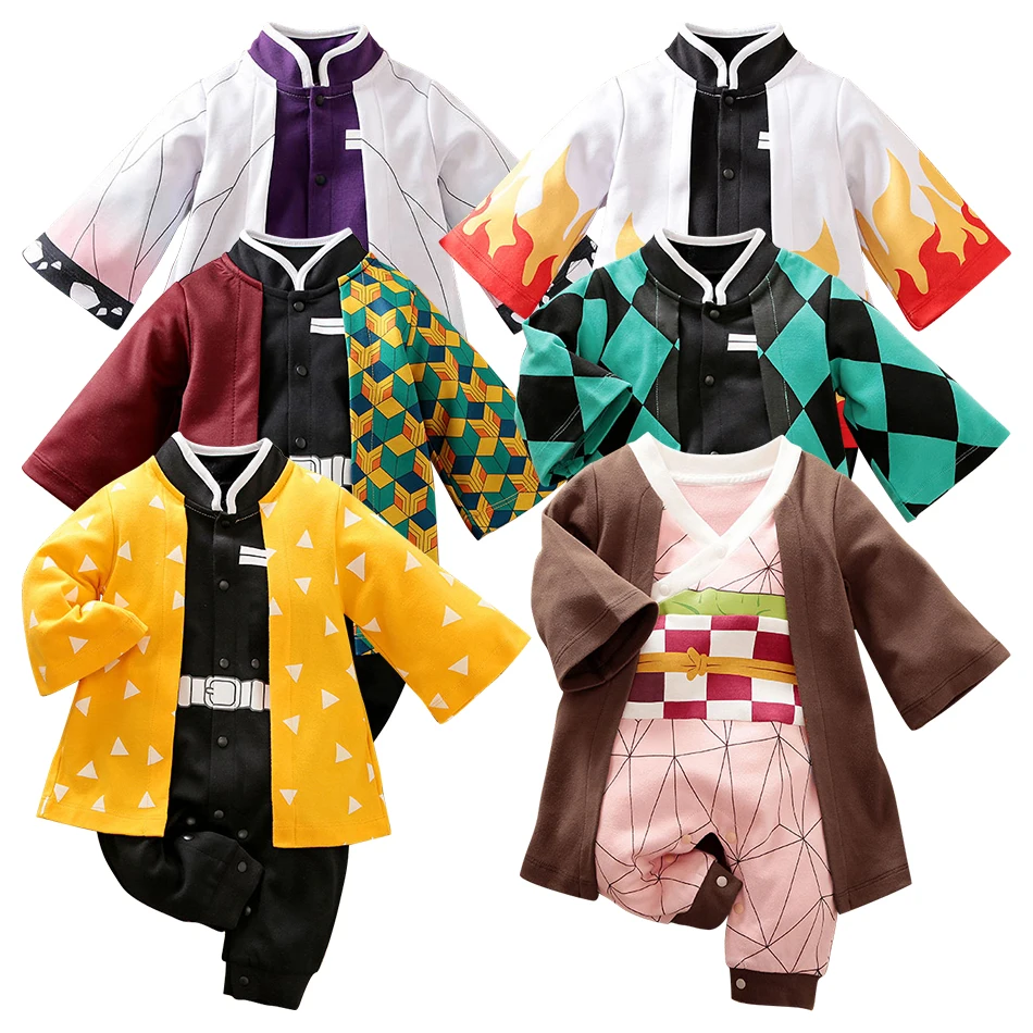 Costume di Halloween neonato Neonato Ragazza Vestiti Infantile Bambini Anime Cosplay Kyuubi Akatsuki Rufy Pagliaccetto Tuta da bambino 0-18M