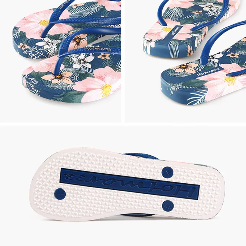 New Women Summer Flip Flops Beach Fashion Slippers Print Anti-skid Pool Sandals Ladies Slides