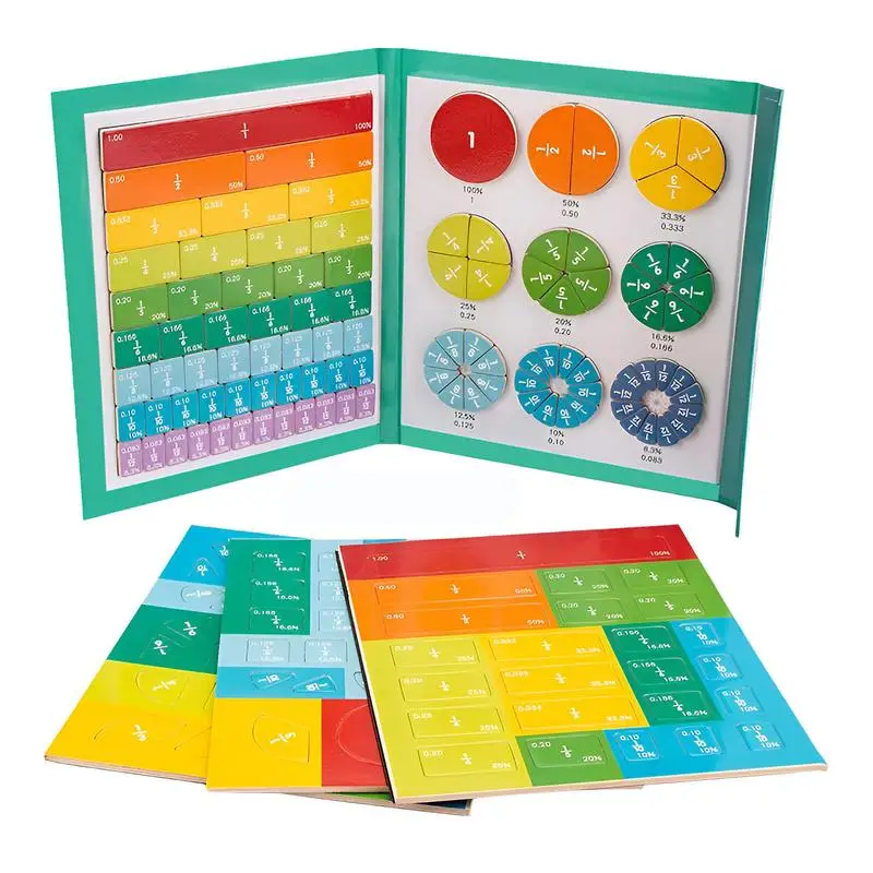 Bambini frazione magnetica apprendimento matematica giocattoli frazione libro Set sussidi didattici Parish apprendimento aritmetica giocattoli educativi