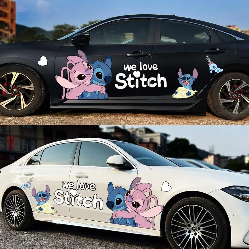 Disney Car Body Sticker Car Film Stitch Cartoon Suitable for All Cars Creative Decoration Body Sticker Cute Car Accessories