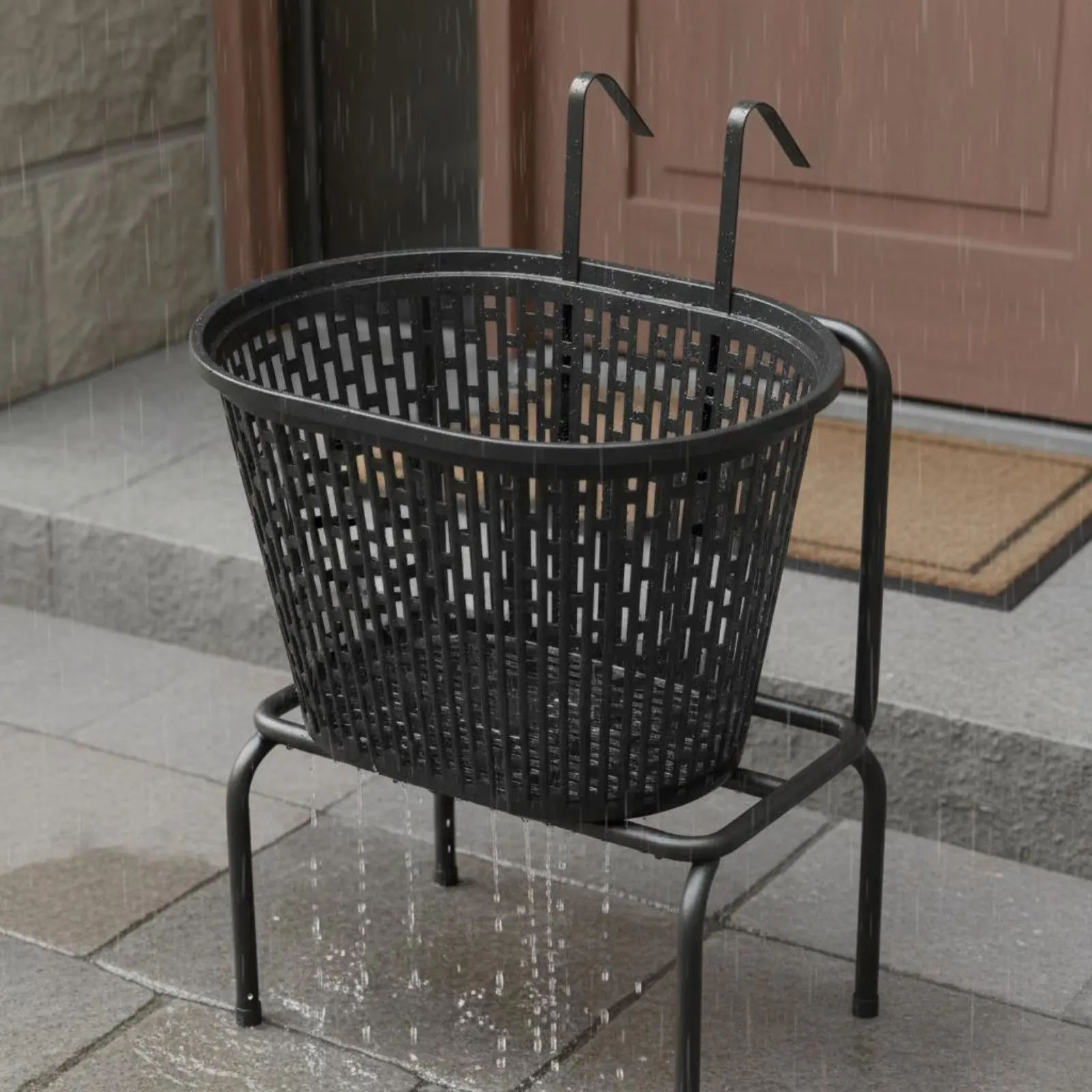 

Hanging Bike Basket Robust Duty Front Handlebar Basket Sturdy Easy Installation for Commuting