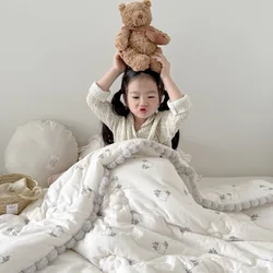 Cherry Lemon Printed Cotton Baby Quilt Cover Floral Newborn Blanket Covers for Babies Girls Bedding Blankets Quilts