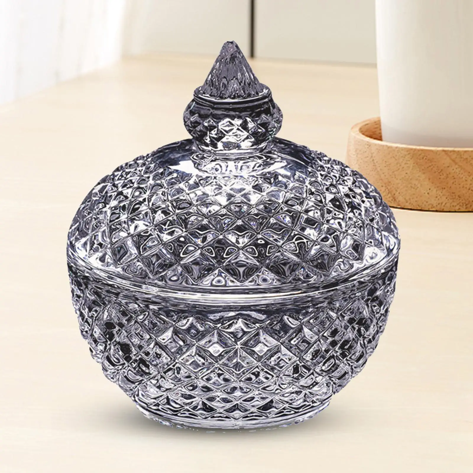 

Glass Jar with Lid Table Centerpiece Candy Jar Jewelry Storage Box Cookie Jar for Cafe Living Room Coffee Bean Bar Wedding