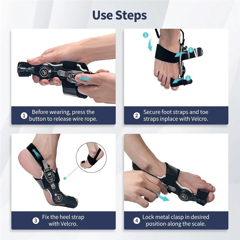 INLIG-grand orteil pour femmes et hommes correcteur d'oignon 2 pièces Correction d'oignon orthopédique réglable avec redresseurs d'orteils