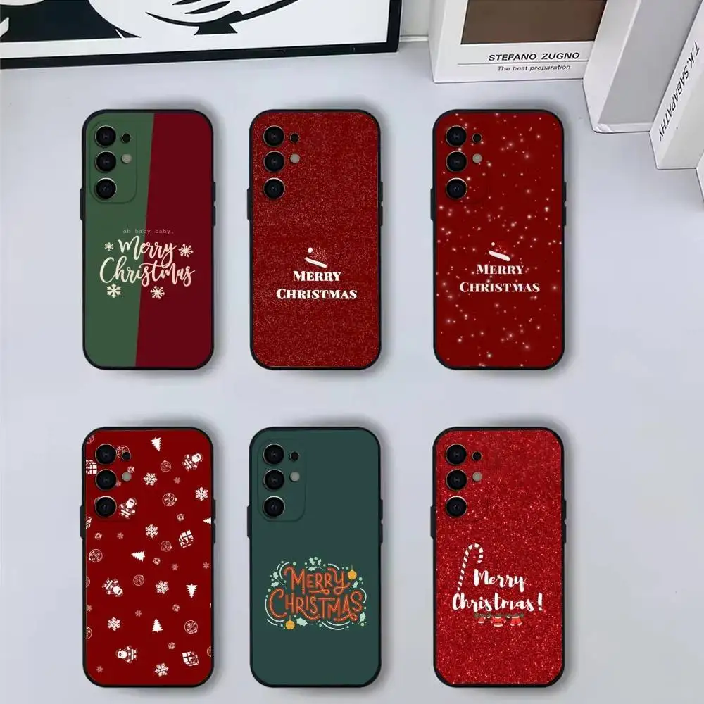 

Merry Christmas Minimalist style Phone Case For Samsung S25,S24,S21,S22,S23,S30,Ultra,S20,Plus,Fe,Lite,Note,10,9,5G Black Cover