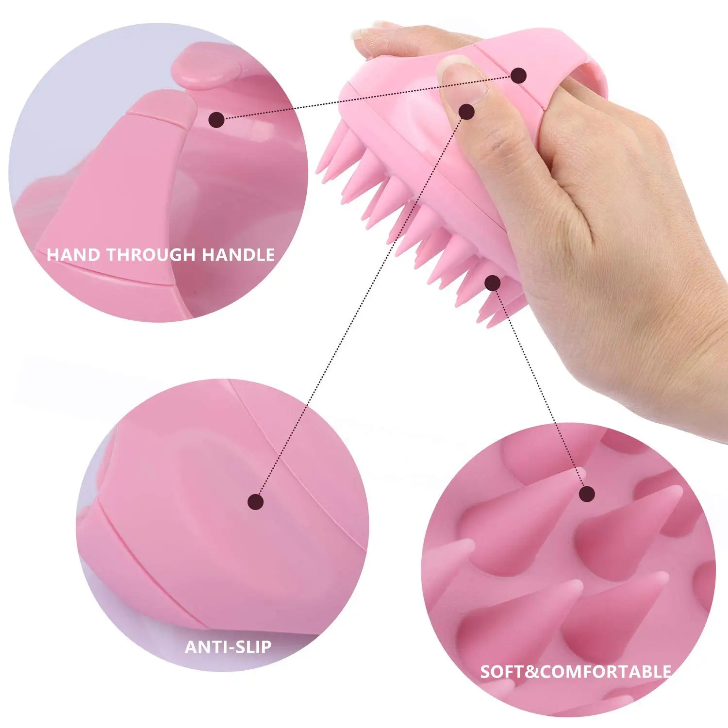 Soft Silicone Hair Scalp Massager Shampoo Brush Waterproof Hair Scrubber for Both Wet Dry Hair Suitable for Men & Women