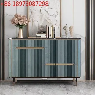 

Light luxury dining side cabinet integrated wall locker Italian minimalist solid wood grid kitchen side cabinet