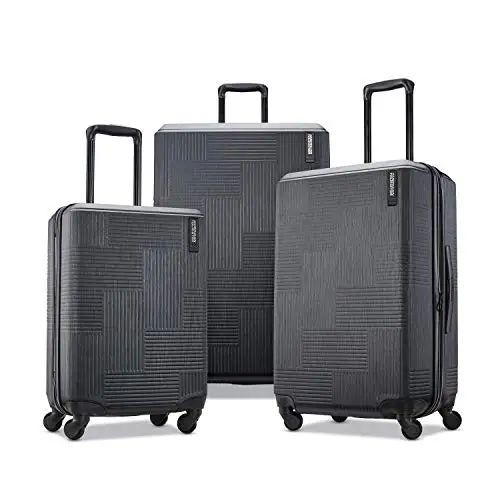 

American Tourister Stratum XLT Expandable Hardside Luggage with Spinner Wheels, Jet Black, 3-Piece Set (20/24/28)