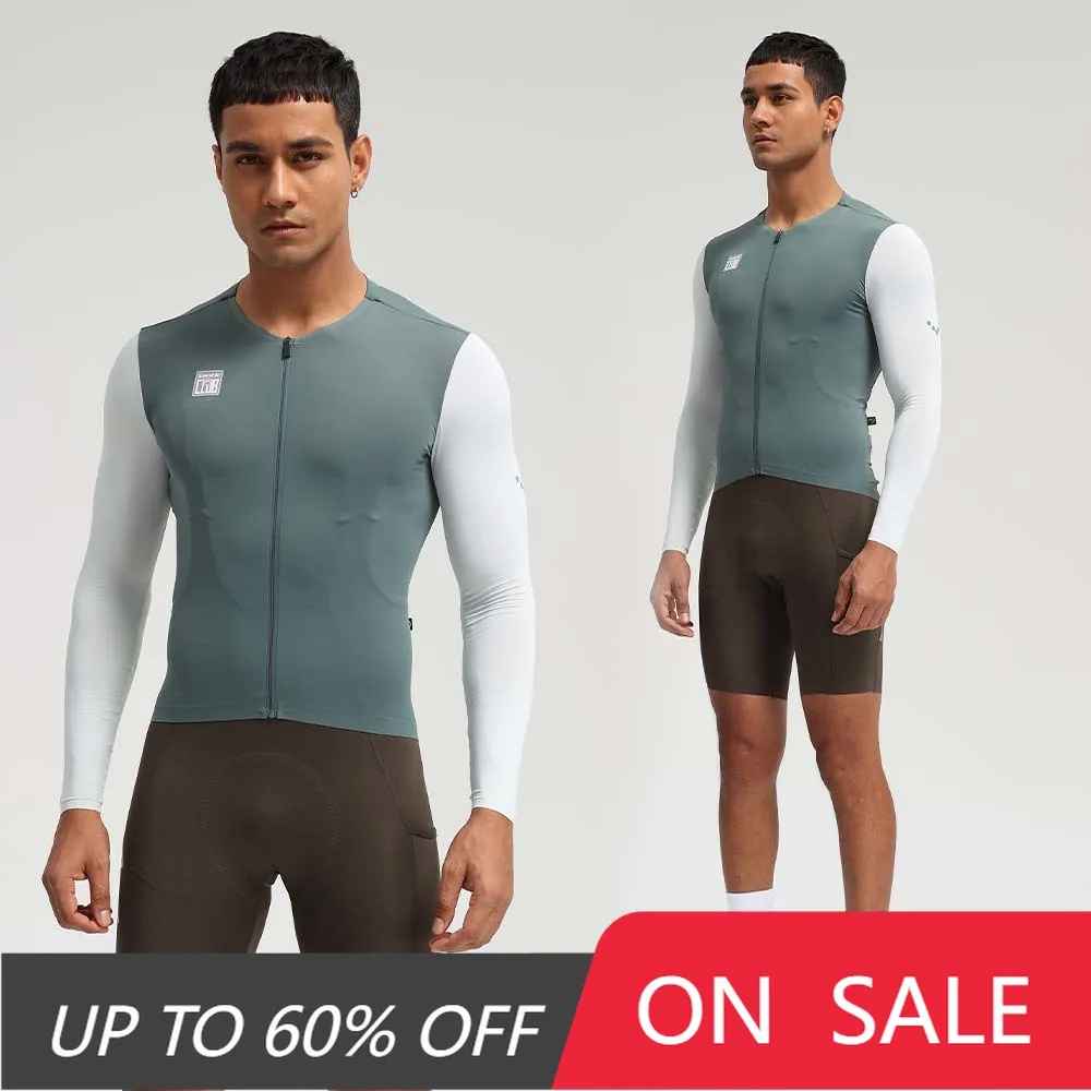 

Santic мужские велосипедные майки летние дышащие спортивные рубашки с длинными рукавами велосипедные спортивные велосипедные майки быстросохнущие WM24C01173