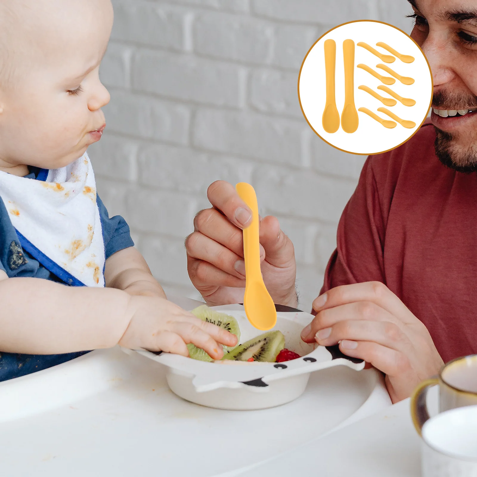

10pcs Silicone Baby Spoons Set Feeding Training Scoops For Toddler Feeding Utensils Soft Flexible