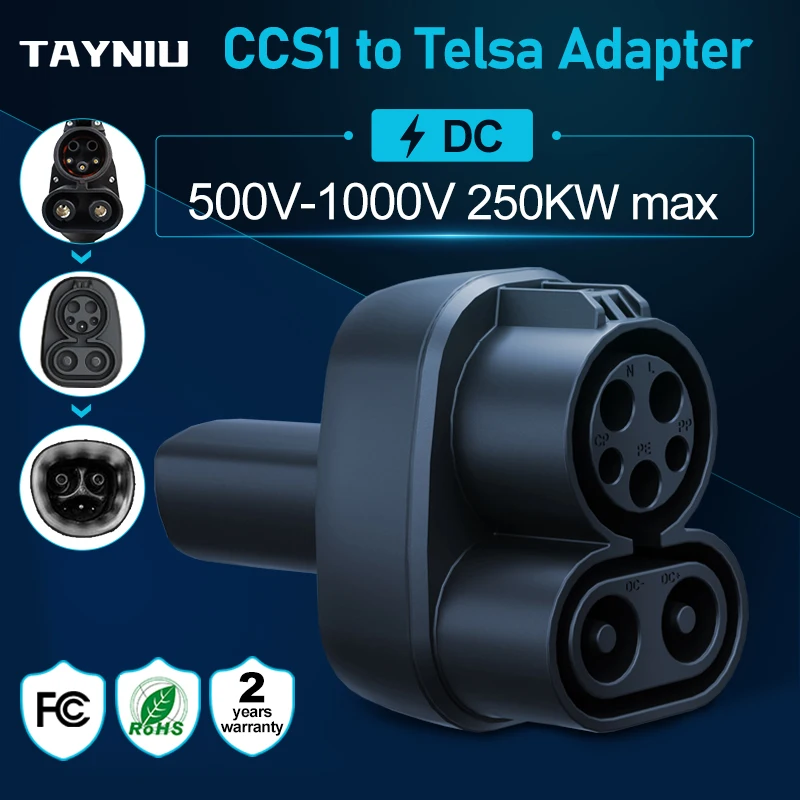 TAYNIU CCS1 to Telsa Adapter Fast Charging Tesla with DC CCS1 Combo Connector for Tesla Model 3, Y, S, X and Cybertruck