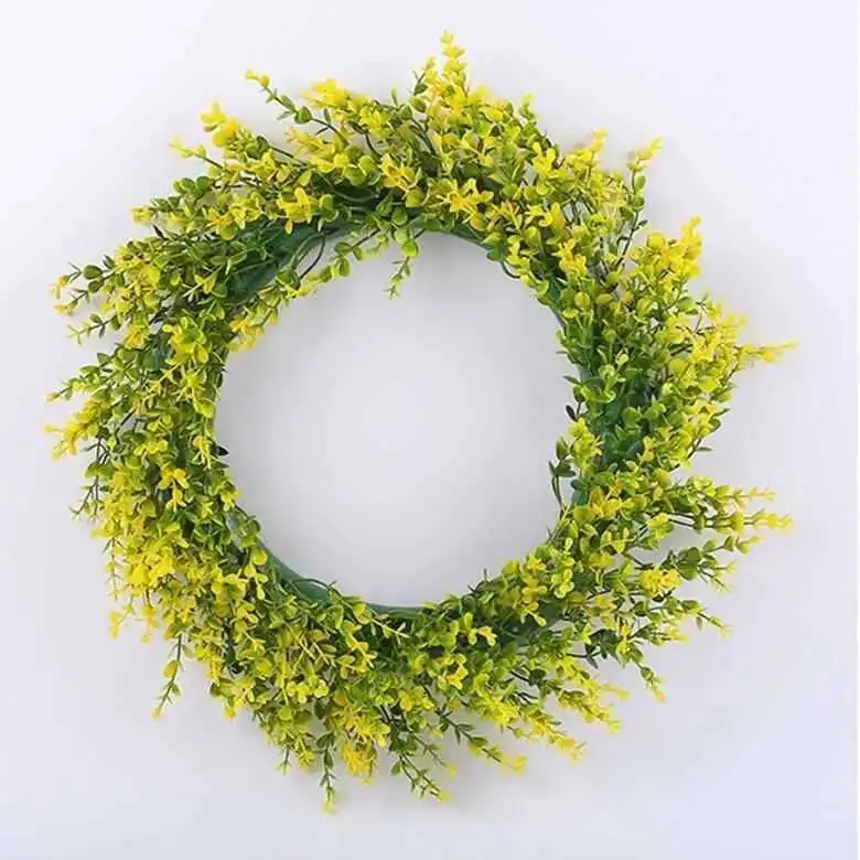 Decorações artificial eucalipto folha grinalda de páscoa decoração material eucalipto folha anel páscoa