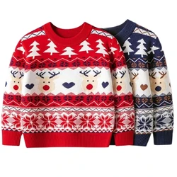 Christmas Children Sweater Autumn Clothing 3-7 Years Baby Girls Boys Knitwear Pullover Knitted Sweater 2023 Kids Party Sweaters