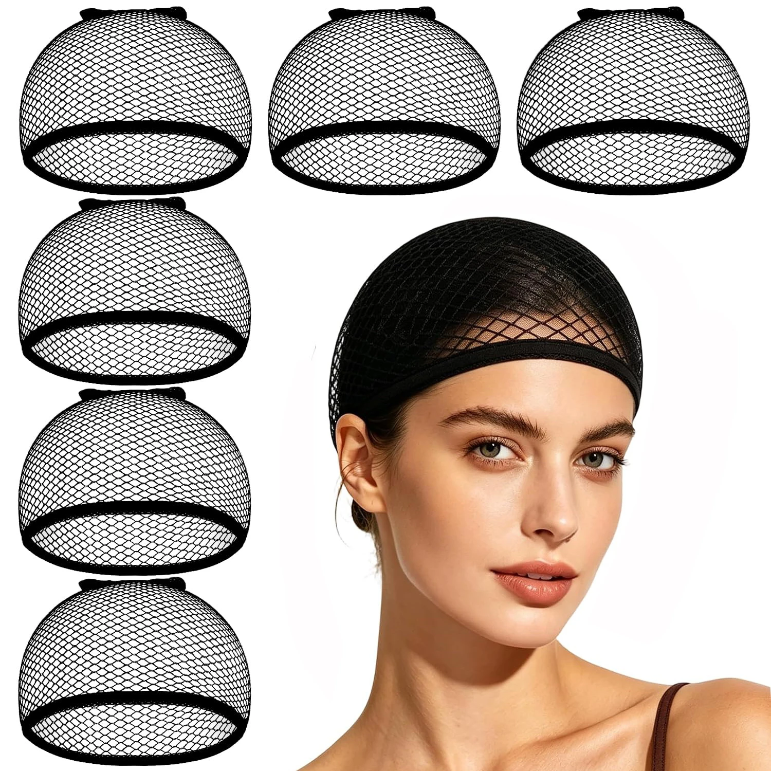 1/3/6pcs Stretchable Elastic Hair Nets - close End Mesh Net Wig Cap for HairStyling - High Quality and Durable