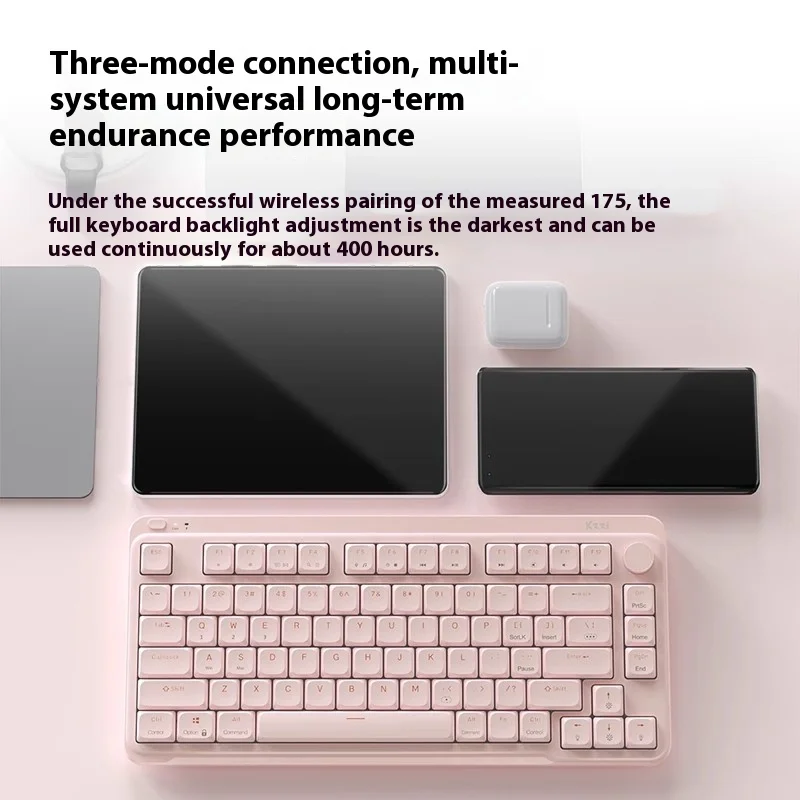 Kzzi I75 Mechanical Keyboard Short Axis Three Mode Wireless Aluminium Alloy Gaming Rgb Keyboards Customize Pc Gamer Accessories