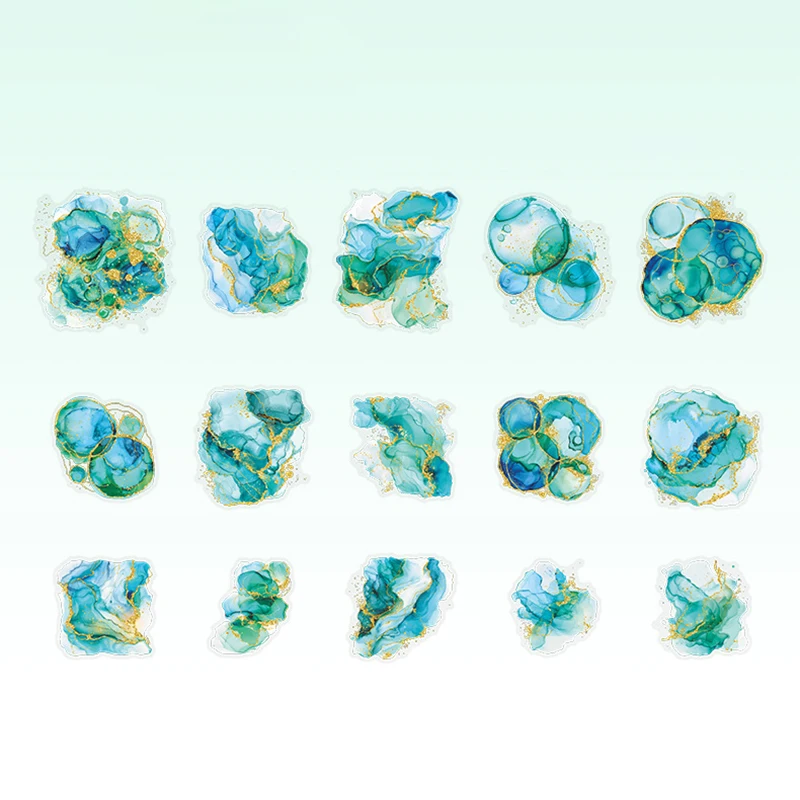 قطعتان من ملصقات الختم الساخن الخيالية التي يمكنك صنعها بنفسك، تصميم مزج الألوان المائية، مناسبة للقرطاسية وديكور المذكرات وما إلى ذلك