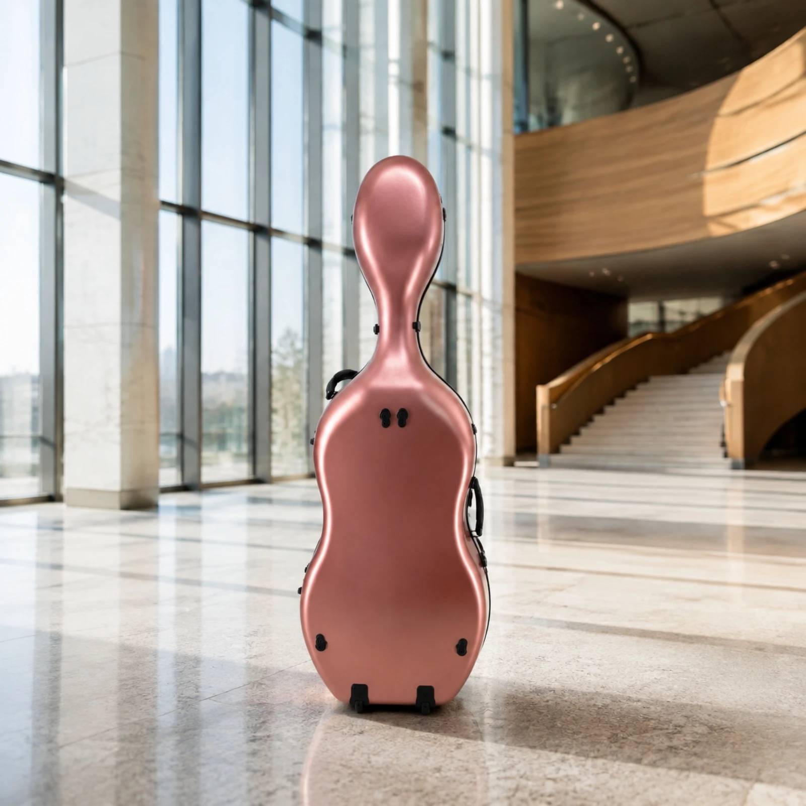 Hard-Shell Cello Case Portable Shaped Cello Case Padded Interior Professional for Cellists, Performances, Rehearsals