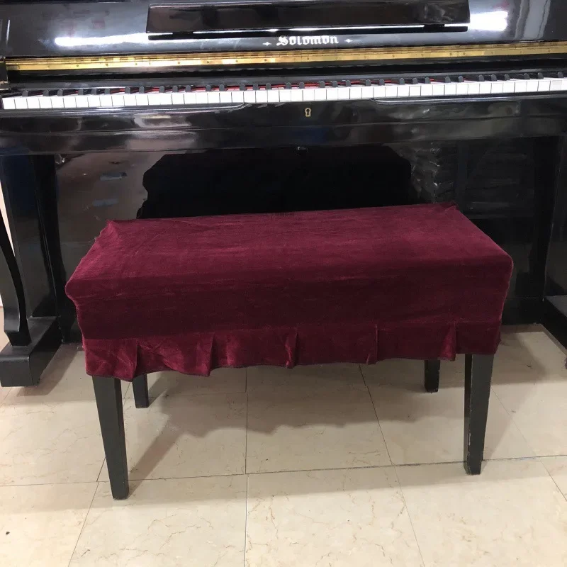 

Golden velvet piano stool cover black piano stool cover single person dustproof thickened piano stool cover