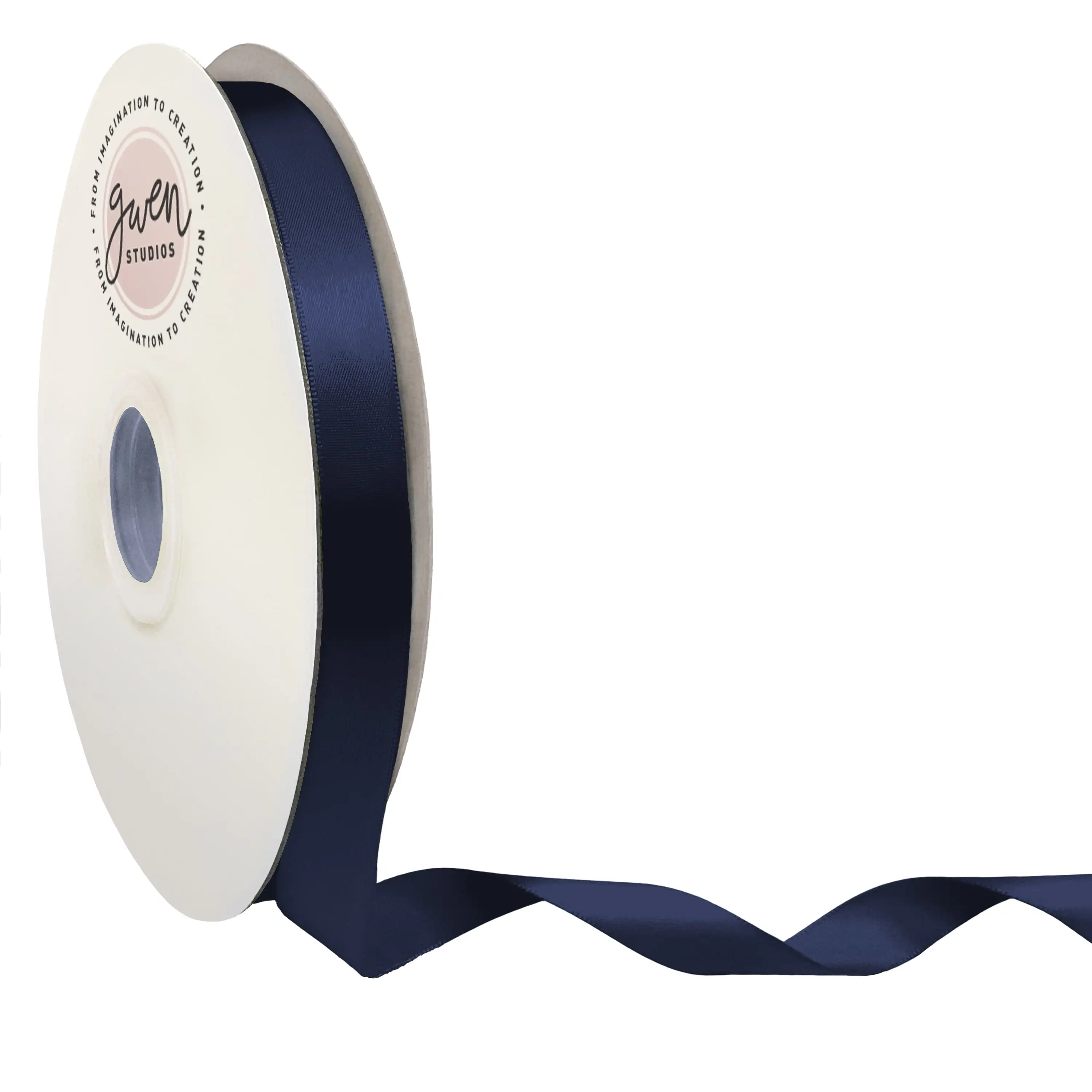 

Navy Blue Double Faced Satin Ribbon for Crafts, 5/8 X 100 Yards by Gwen Studios