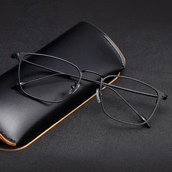 New Glasses Frame Prescription Men Full Rim Optical Eyeglasses with Recipe Pure Titanium Vacuum IP Electronical Plating Material
