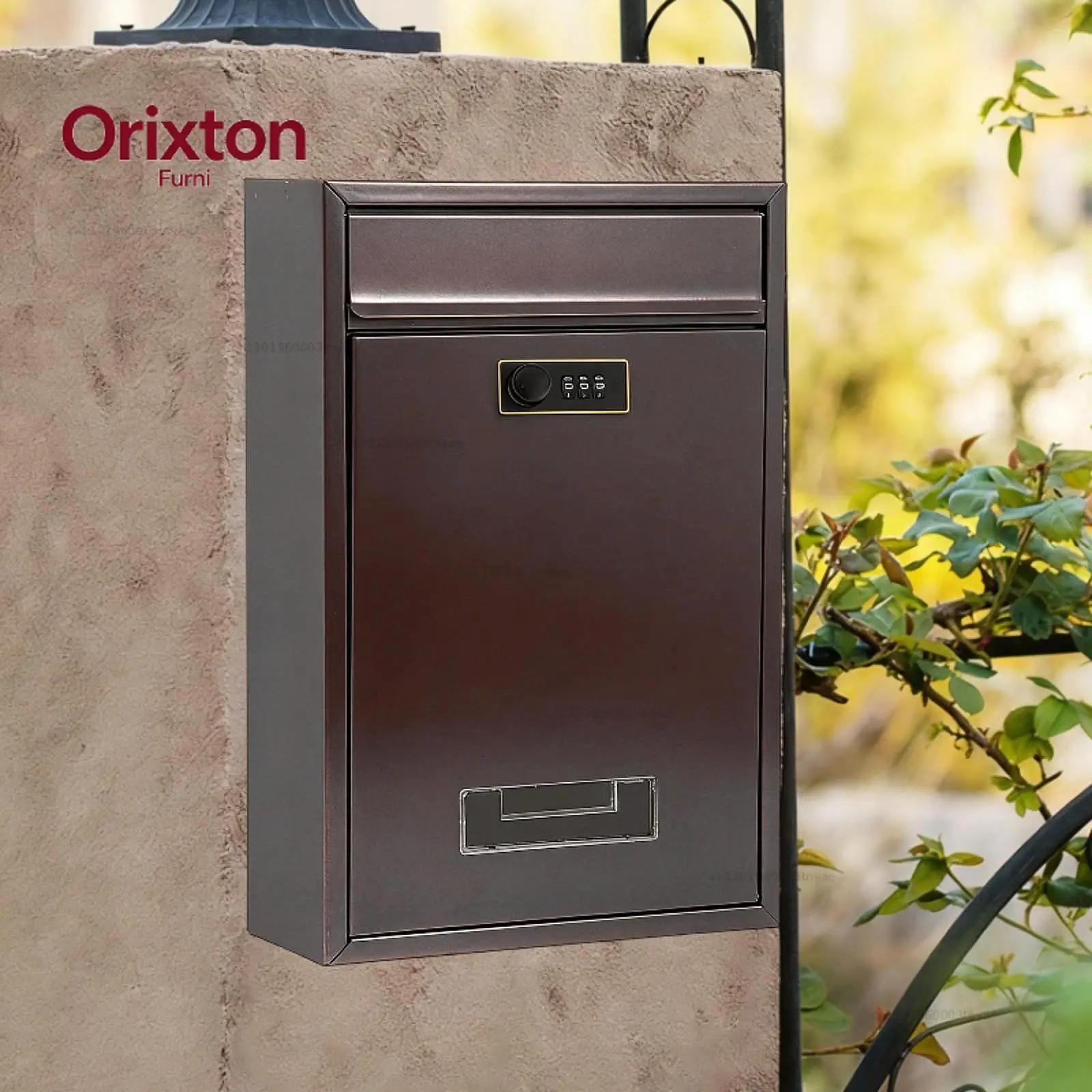 Outside Mailbox Wall Mounted Letter Box with Combination Lock Durability Security Drop Box for Outdoor Private House Business