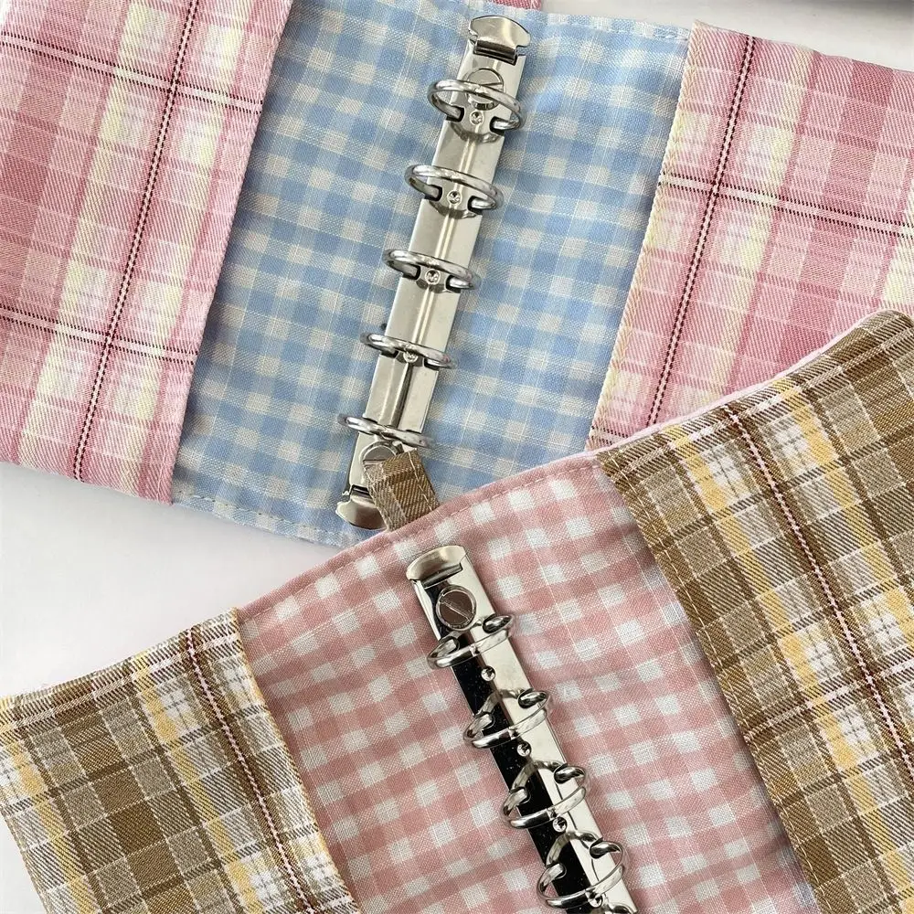 Multipurpose Heart Embroidery Notebook Detachable Diary Fabric Plaid Diary Book Aesthetic Stain Resistant Diary Protective Cover