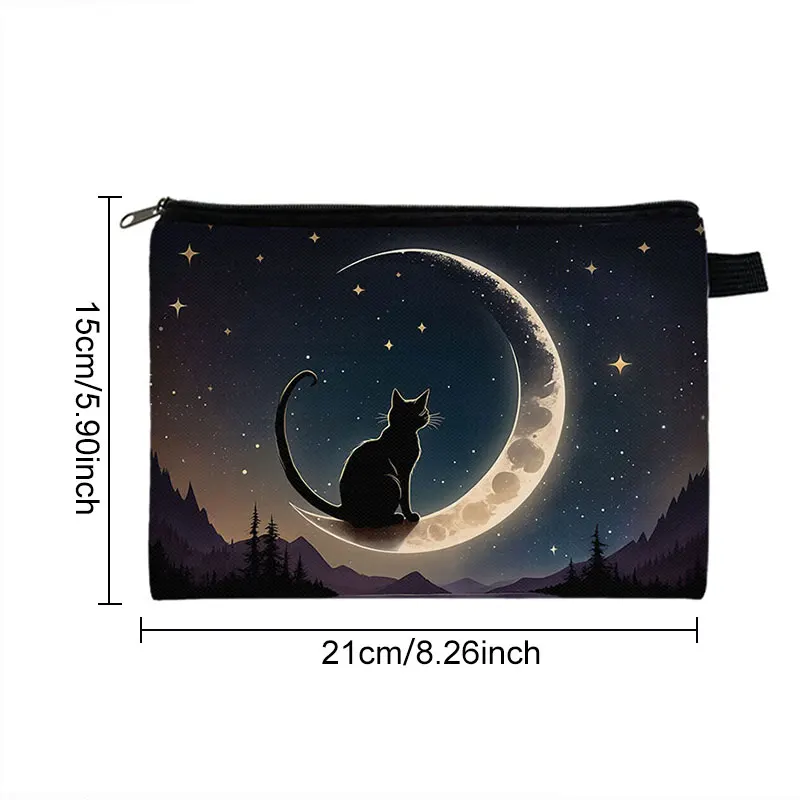 Ouija Board Ghost Print Cosmetic Case Magic Black Cat Witch Women Makeup Bag Bats Skull Candy Napkin Storage Bags Halloween Gift