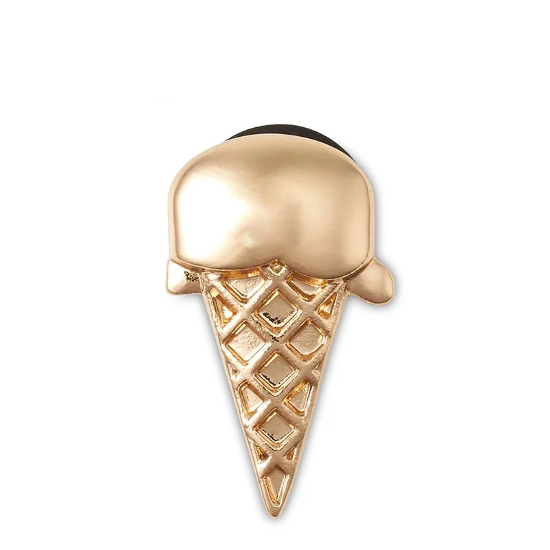 Metal Shoe Charms  Trendy Jewelry Buckle Hole Decorations Golden Flower Ice Cream Golf Cart  Accessories for Cross Shoes