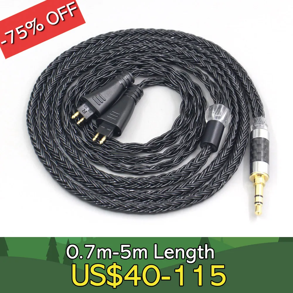 

LN007416 16 Core 7N OCC Black Braided Earphone Cable For FOSTEX TH900 MKII MK2 TH-909 TR-X00 TH-600 Headphone