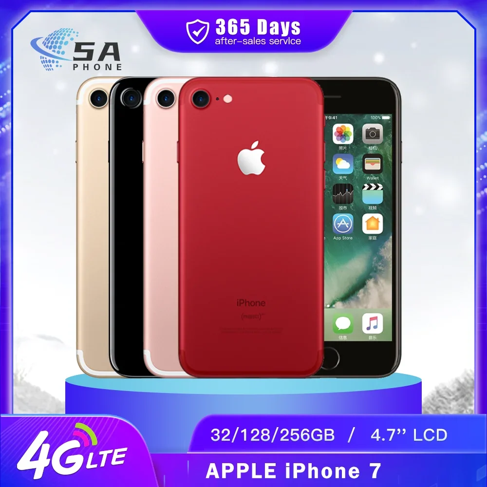 Apple iPhone 7 4G LTE Cell Phone 4.7'' Retina 32GB/128GB/256GB ROM Fingerprint A10 Fusion Chip Quad Core iphone 7 cell phone