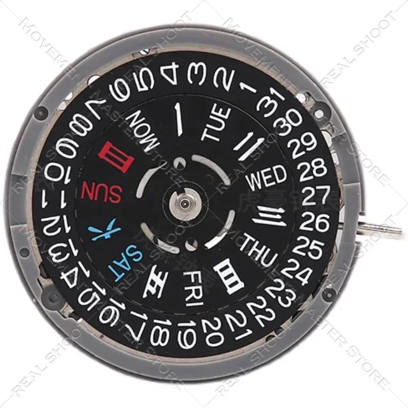 Japan New  NH36 Movement Double Calendar Black Calendar Three Points NH36A Mechanical Movement Watch Movement Accessories