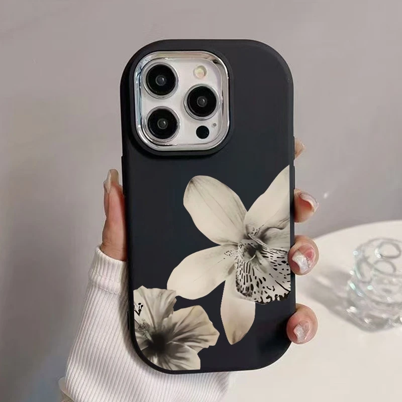 ホワイトフローラル柄スマホケース Honor X9C/X9/X7/X7C/300/200 Pro/100/90/Magic 7/6/4 Lite用 耐衝撃バンパーカバー