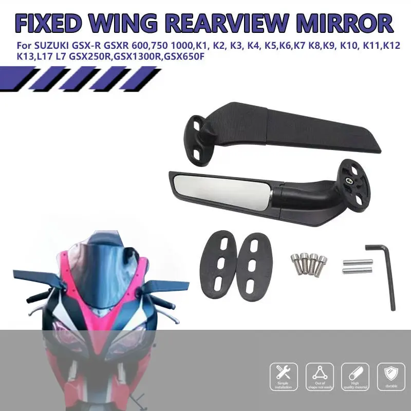 

Motorcycle Rearview Mirror Wing For Suzuki GSX-R GSXR 600 700 1000 1300 K1 K2 K3 K4 K5 K6 K7 K8 K9 K10 K11 360° Rotating Mirror