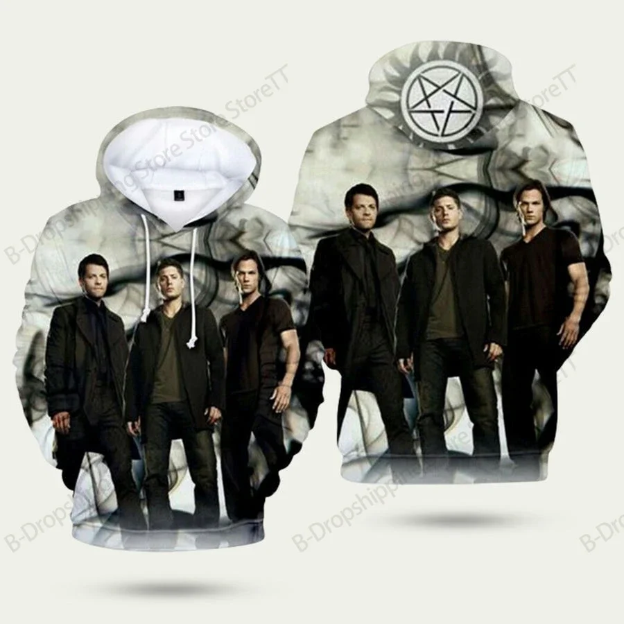 New Tv Serie Supernatural 20th Anniversary 3d Print Hoodie Men Women Fashion Sports Hoodie Sweatshirt Men Tracksuit Men Clothing
