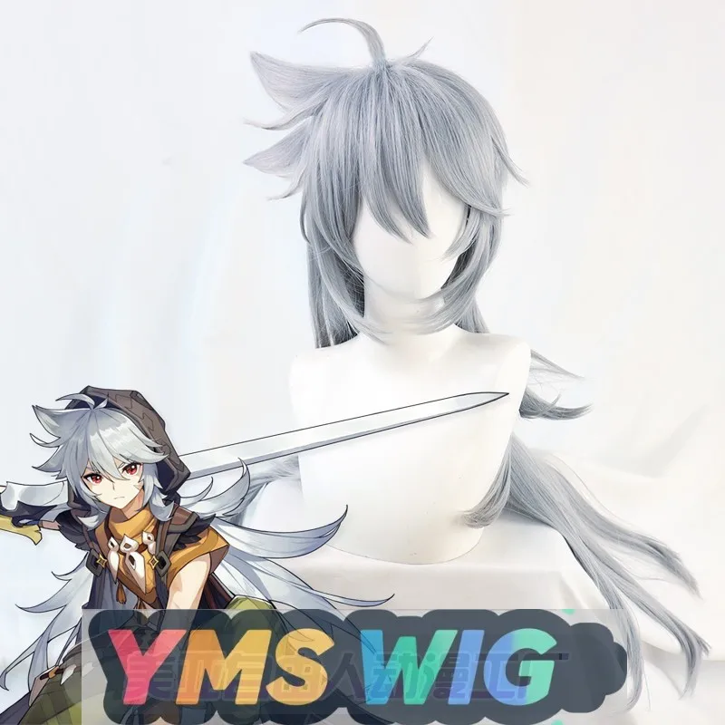 

[YMS WIG] Yuanshen Laser Cos парик в форме путешественника, пушистый, серо-синий, многослойный, против деформации