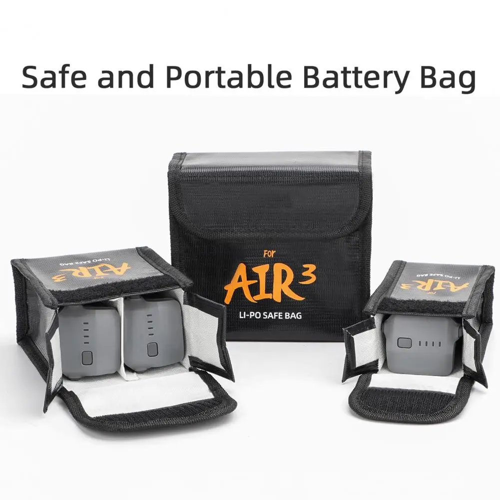 Battery Explosion-proof Bag Safe Battery Storage Bag Securely Store Protect Air 3 Battery with Fire-resistant Explosion-proof