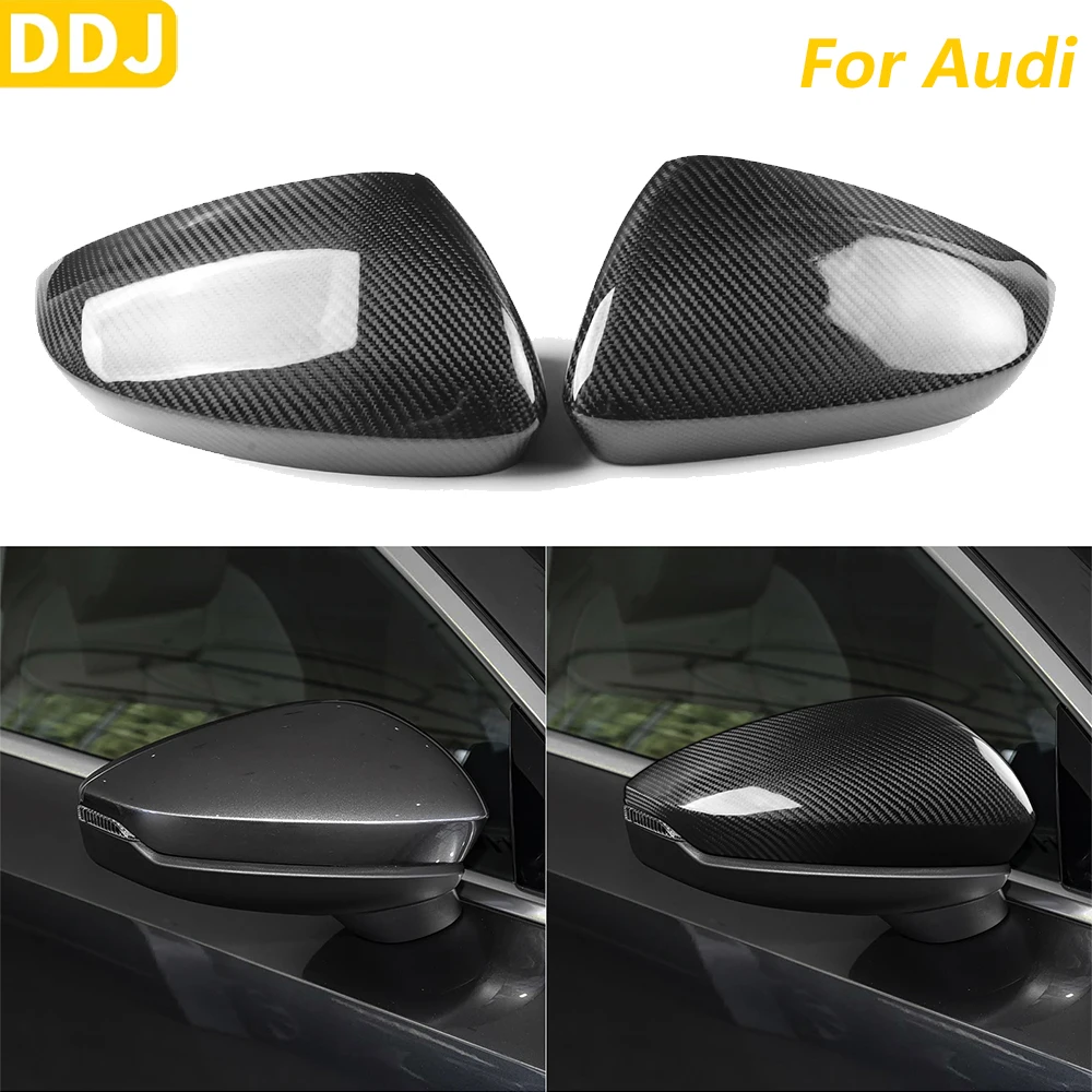 For Audi A3 S3 RS3 8Y 2021-2025 Real Dry Carbon Fiber Rearview Mirror Cover Panel Trim Car Accessories Sticker Modification