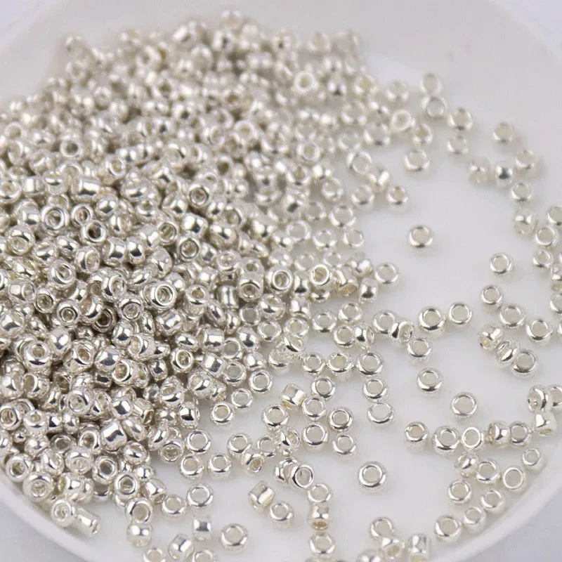 Size 2mm 3mm 4mm Electroplating Silver Bronze Metal Color Millet Beads Diy Handmade String Necklace Scattered Beads