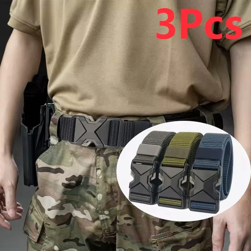 Men's Outdoor Tactical Belt, High-quality, Wear-resistant，Scratch Resistant, Breathable Canvas Belt Body, Durable ，Long-lasting