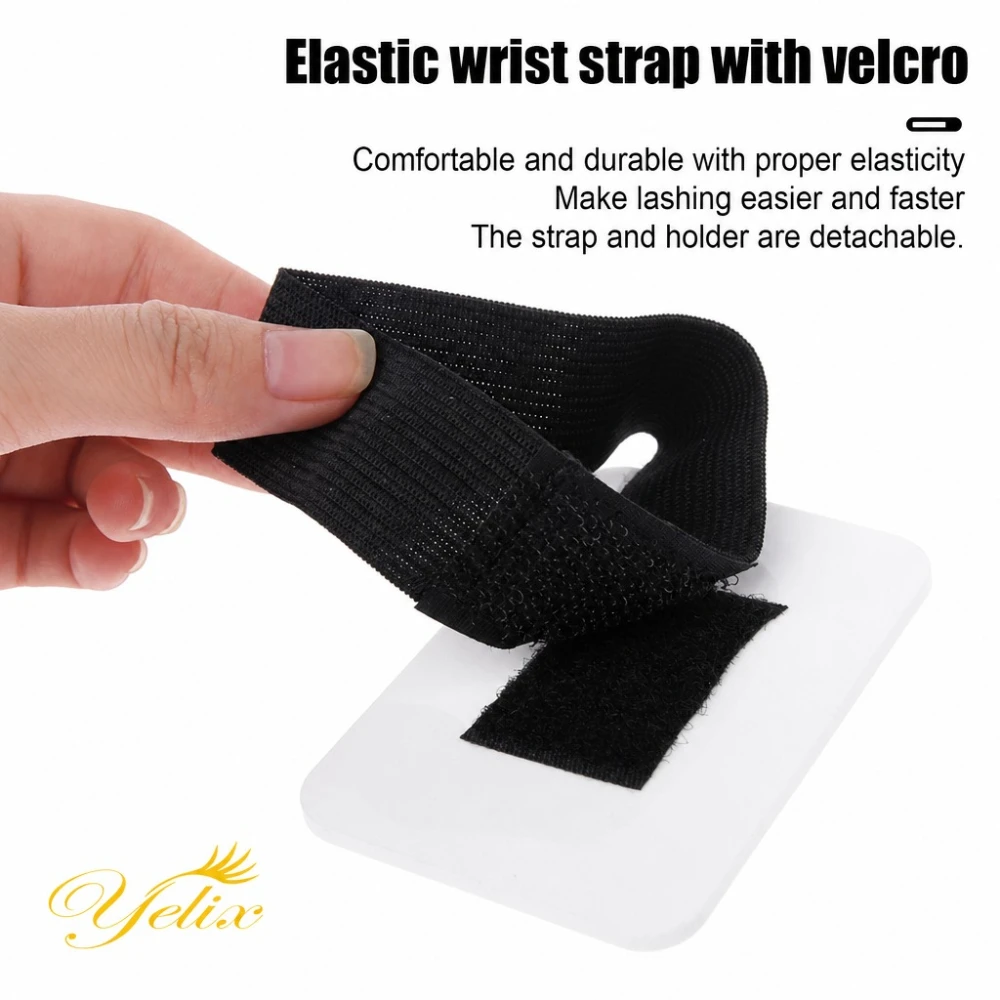 Yelix Eyelash Extension Board Acrylic Lash Holder With Wrist Strap Detachable Rounded Corner Tool Salon Lash Artists Supplies